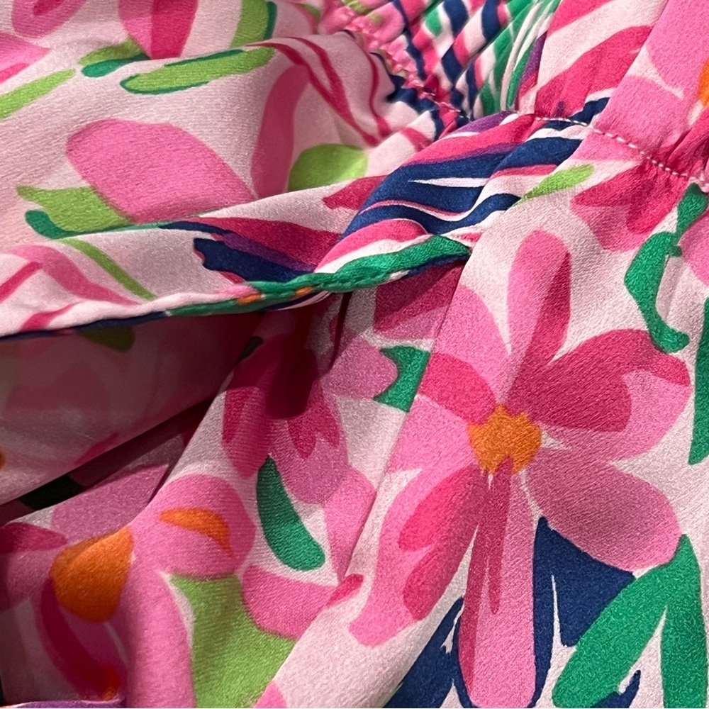 Vibrant Floral Print Sleeveless Pajama Set Size Large - Picture 10 of 13